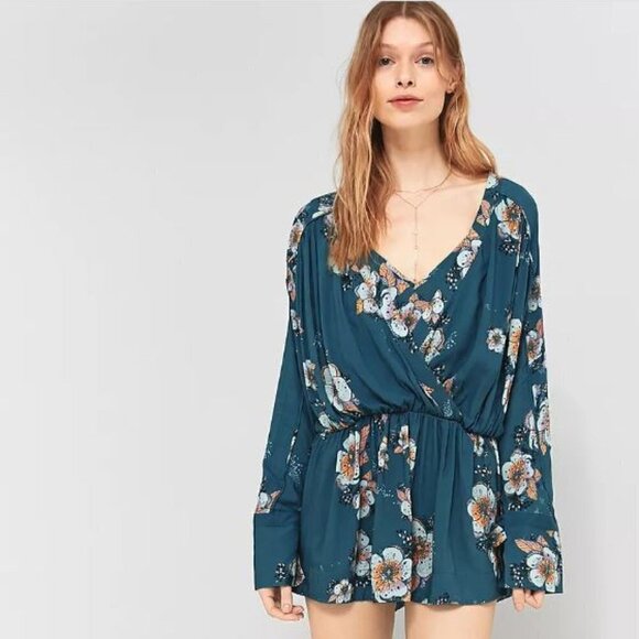 Free People Tuscan Dreams Tunic Top Turquoise Pink White Medium πΈ - Picture 2 of 16